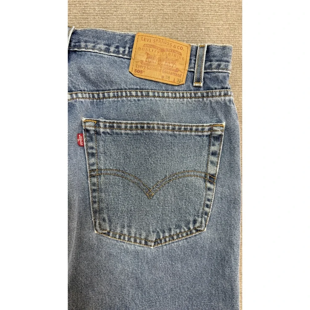 Vintage 1999 Levis 505 Jeans Mens 38x32 Blue Denim Regular‎ Fit Straight Leg Y2K